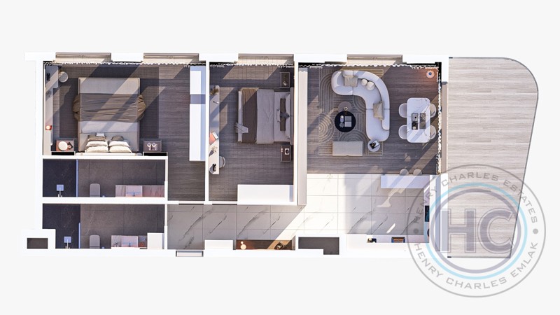 TWO BEDROOM MEDITERRANEAN APARTMENT (HOTEL CONCEPT)