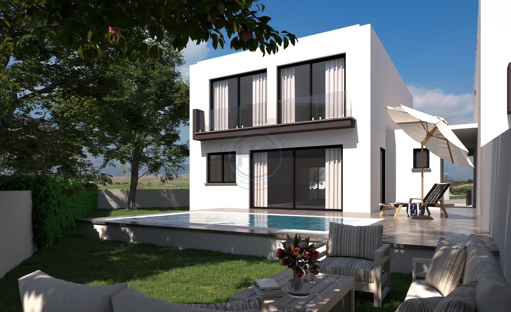 Turkish Title deed Four Bedroom semi detached house with pool